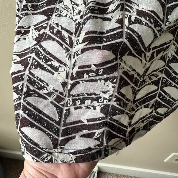 Scotch & Soda T-Shirt Top Floral Birds Burnout Short Sleeve Brown Women's Large - Picture 6 of 13